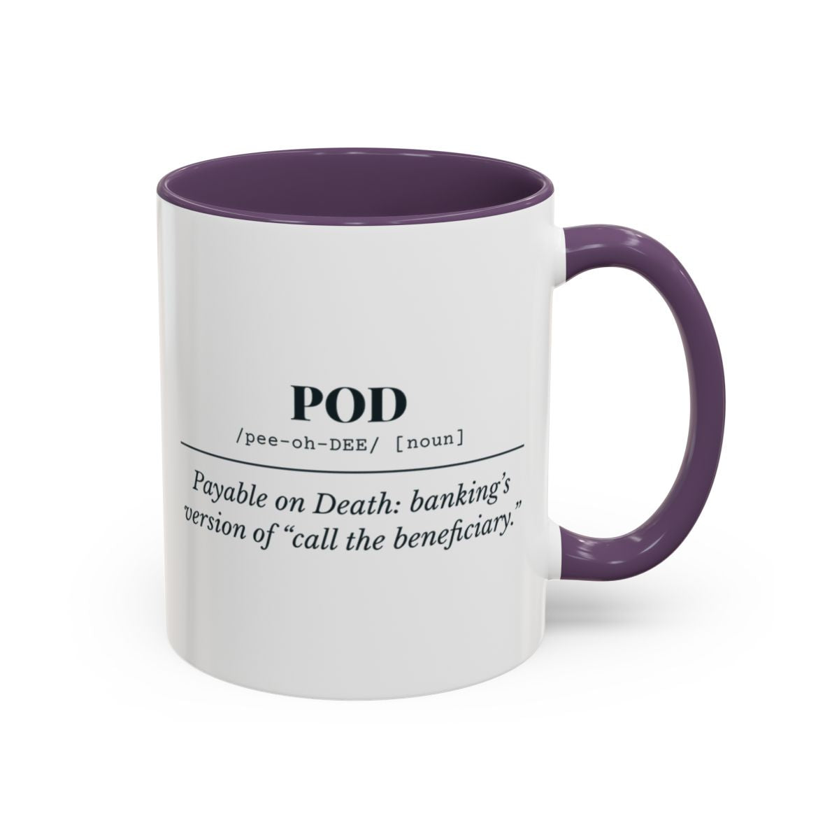 POD Definition Mug – Purple handle and inside, 11 oz