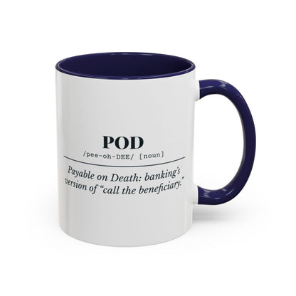POD Definition Mug – Navy handle and inside, 11 oz