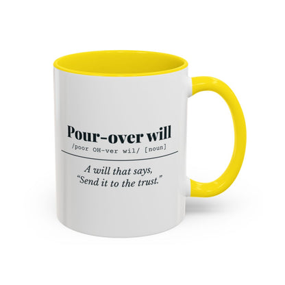 Pour-Over Will Definition Mug – Yellow handle and inside, 11 oz