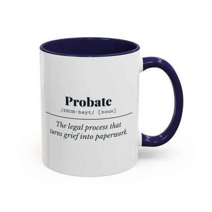 Probate Definition Mug – Navy handle and inside, 11 oz