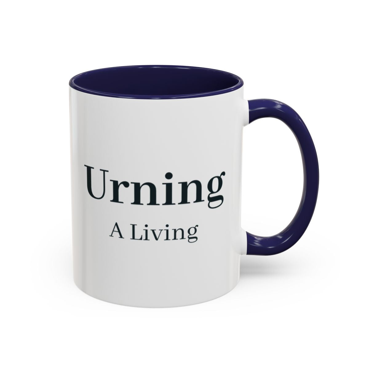 Urning a Living Mug – Navy handle and inside, 11 oz