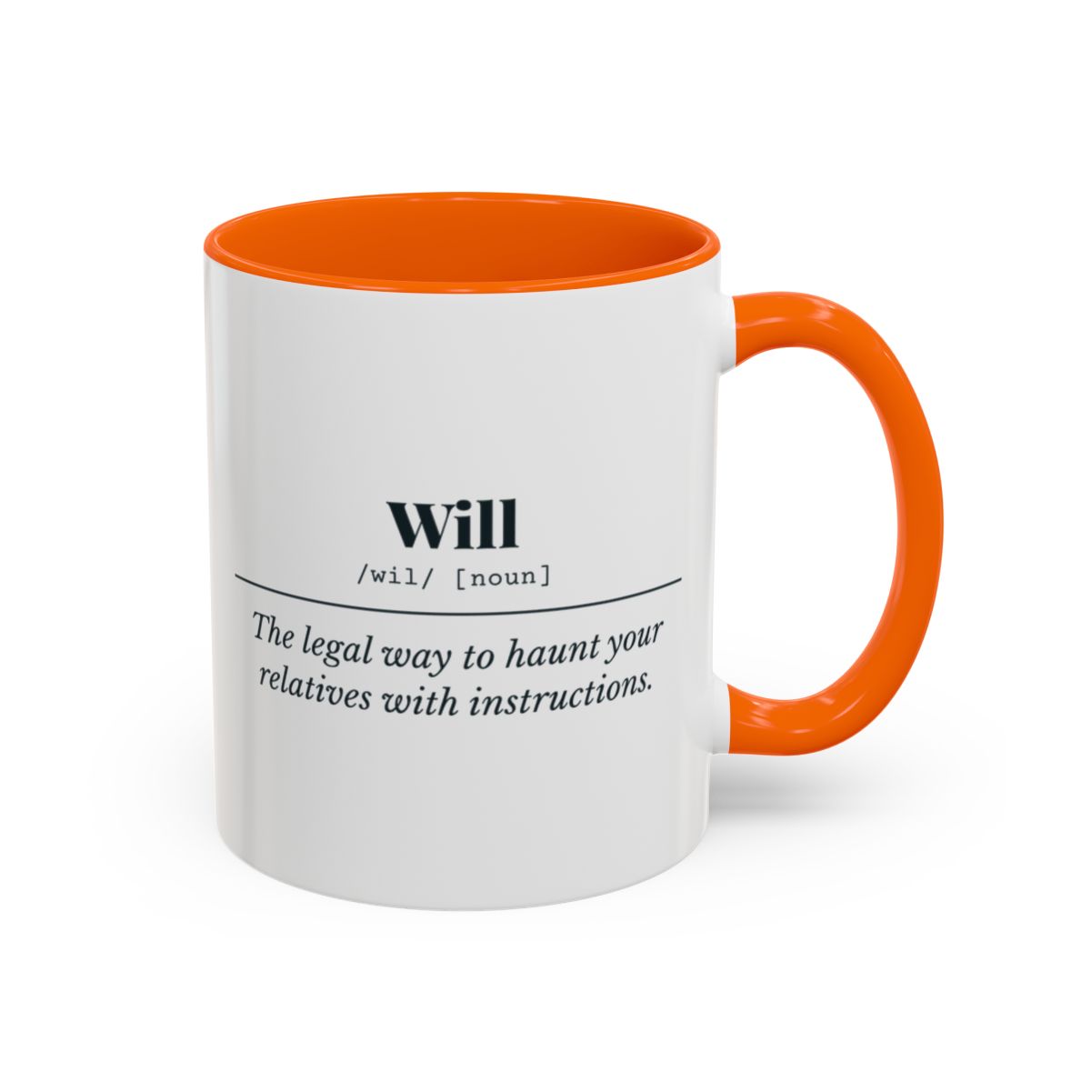 Will Definition “Haunt with Instructions” Mug – Orange handle and inside, 11 oz