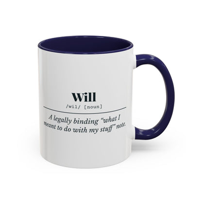 Will Definition Mug – Navy handle and inside, 11 oz