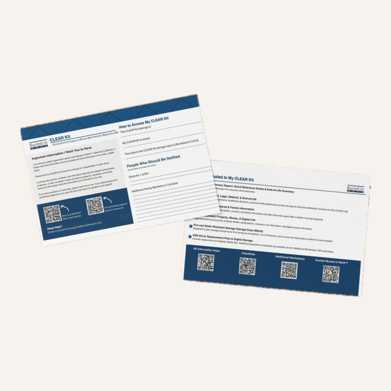The Where to Find My CLEAR Kit notification cards