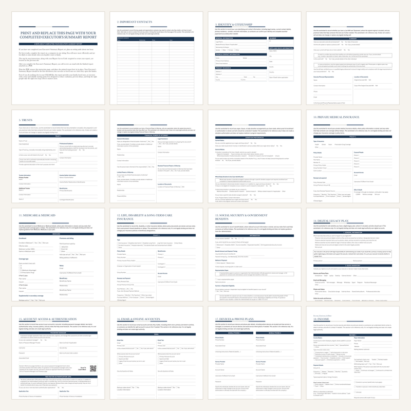 Fillable digital CLEAR Kit worksheets